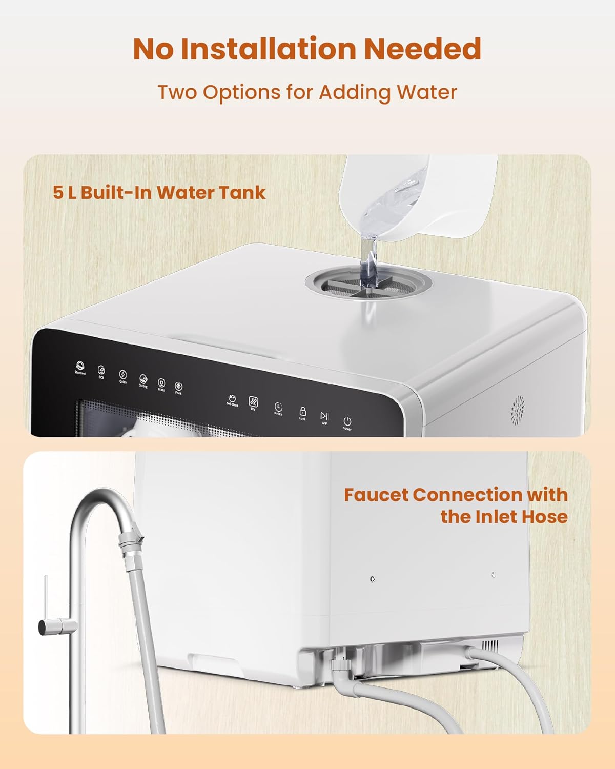 Portable Dishwasher – Powerful, Efficient, with 8 Wash Programs