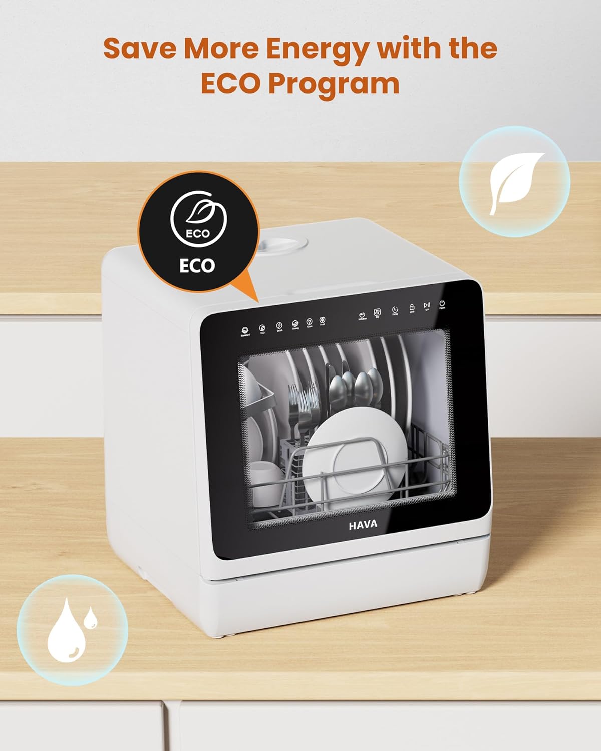 Portable Dishwasher – Powerful, Efficient, with 8 Wash Programs