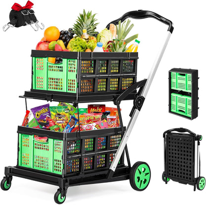 Bag Portable Folding Shopping Cart + 5 Ecological Thermal Bags [FACTORY PRICE]