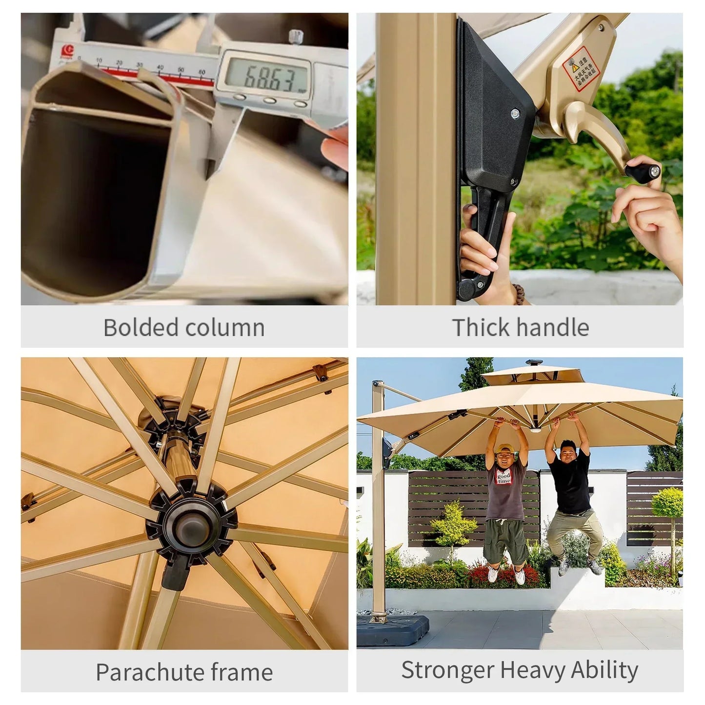 Umbrella with Integrated Solar LED – Modern Design, Solar Lighting, and Smart Adjustment